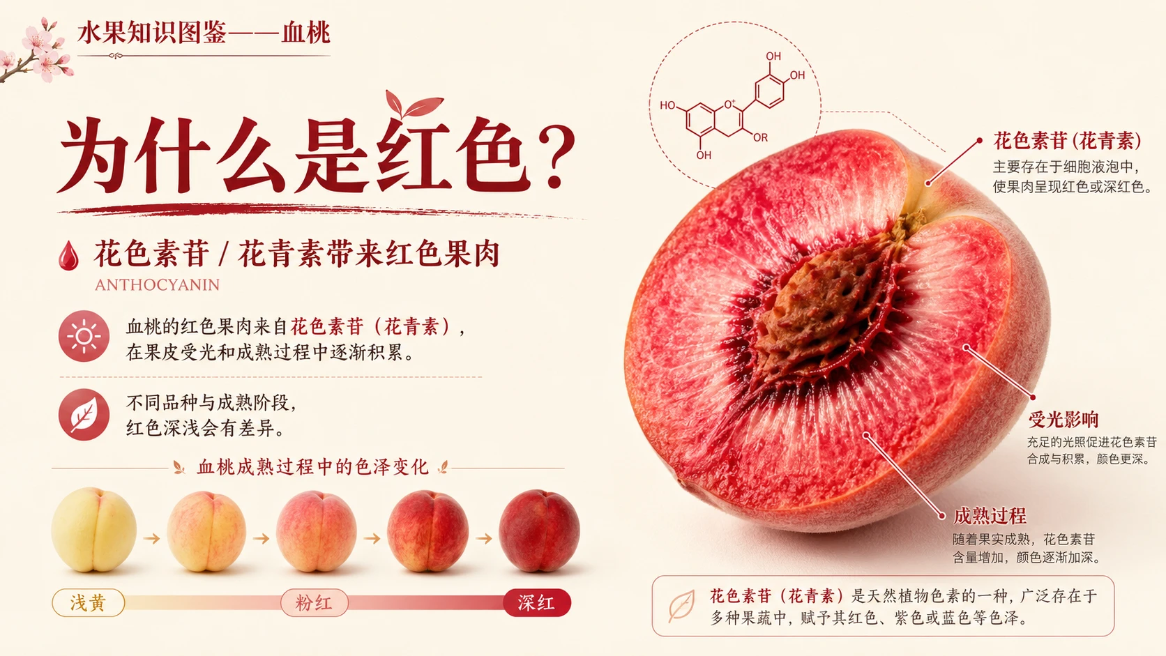 万物知识图鉴系列作品PPT——血桃【4K】 - 预览图1