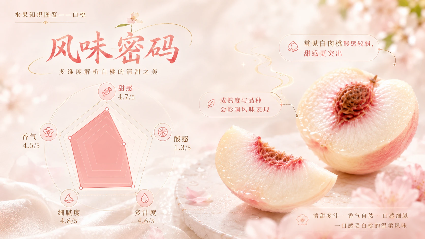 万物知识图鉴系列作品PPT——白桃【4K】 - 预览图3