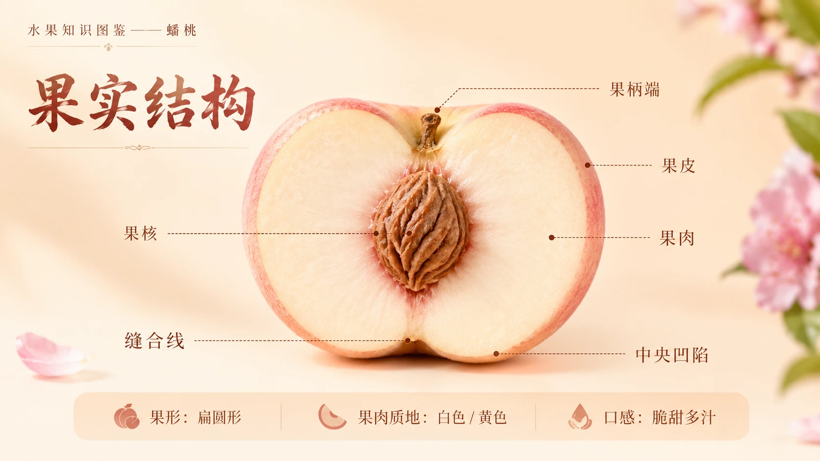 万物知识图鉴系列作品PPT——蟠桃【4K】 - 预览图5
