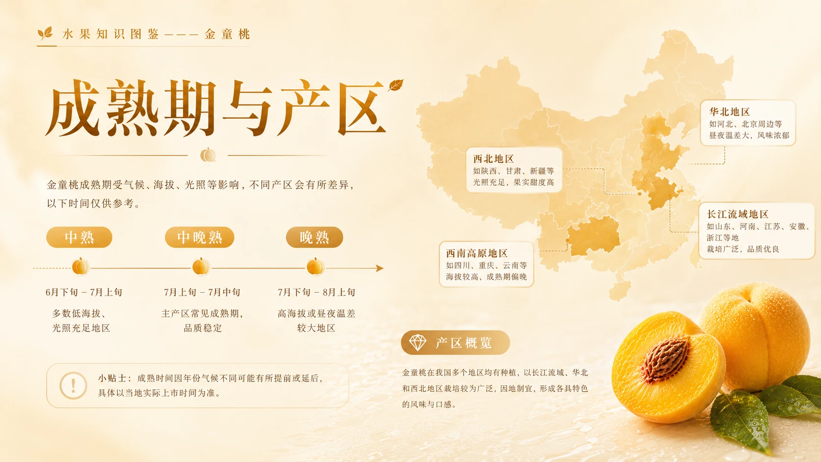 万物知识图鉴系列作品PPT——金童桃【4K】 - 预览图5