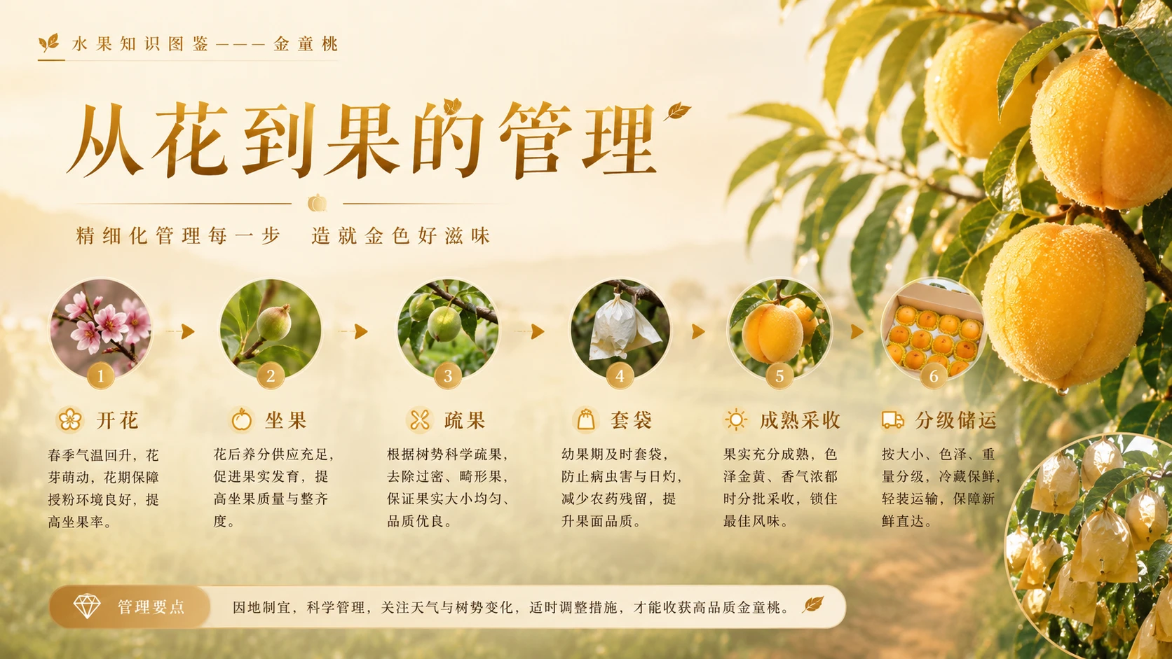 万物知识图鉴系列作品PPT——金童桃【4K】 - 预览图7
