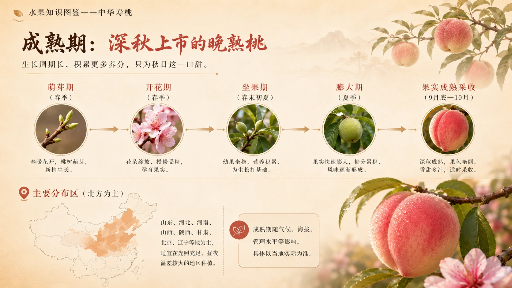 万物知识图鉴系列作品PPT——中华寿桃【4K】 - 预览图3