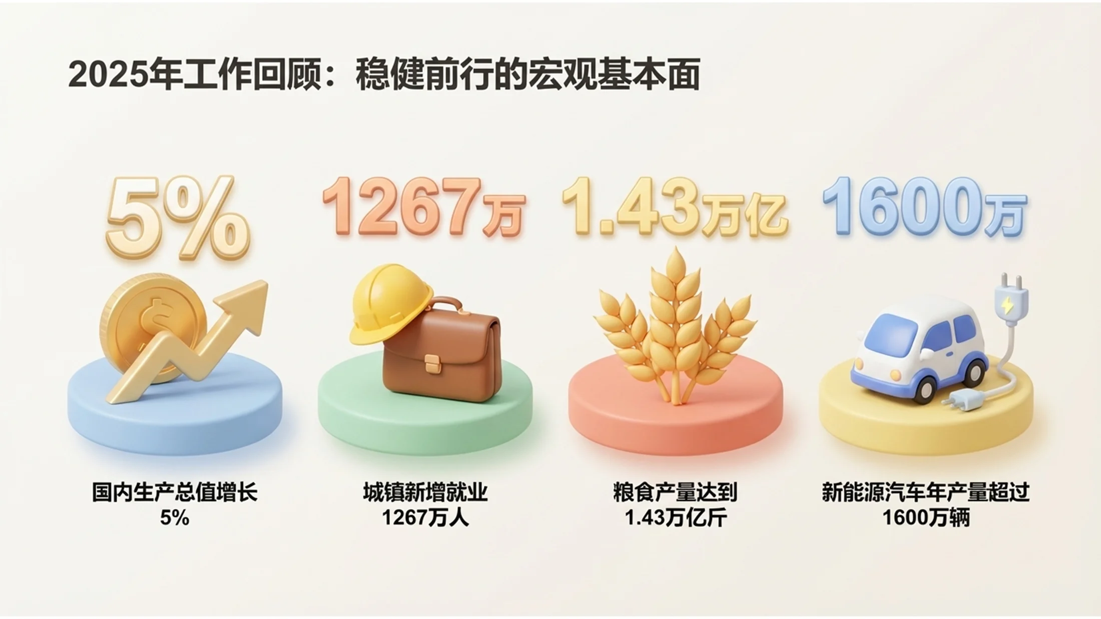 软质3D插画风格政府工作报告PPT - 预览图2
