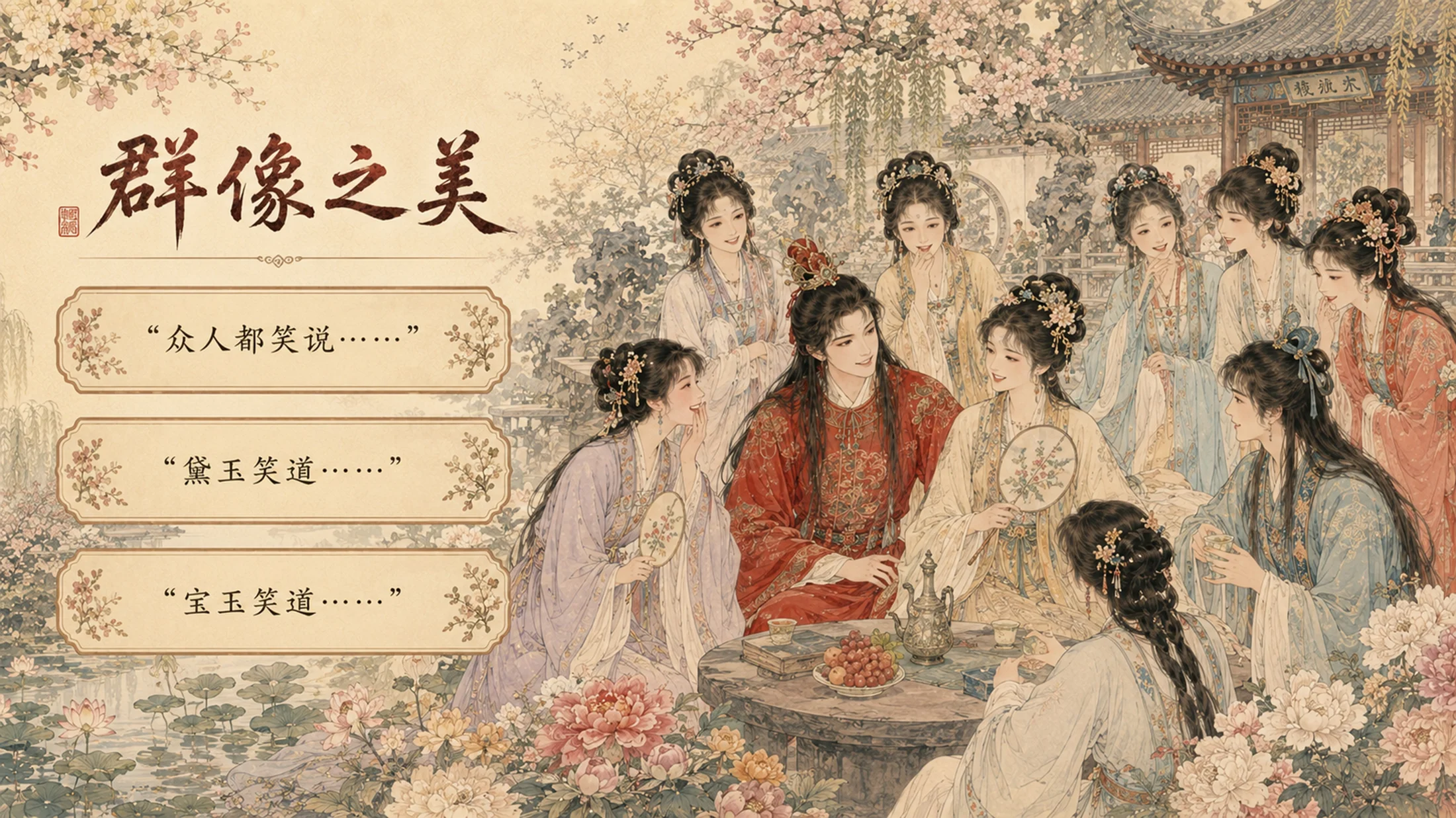 部编版小学语文《红楼春趣》PPT课件｜国风插画公开课模板 - 预览图16