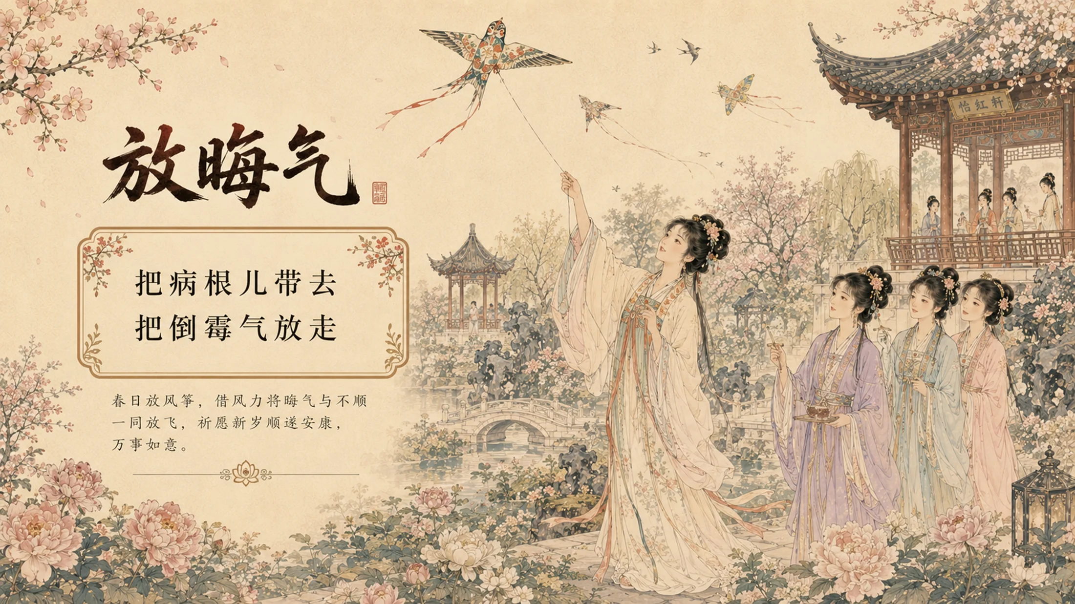 部编版小学语文《红楼春趣》PPT课件｜国风插画公开课模板 - 预览图4