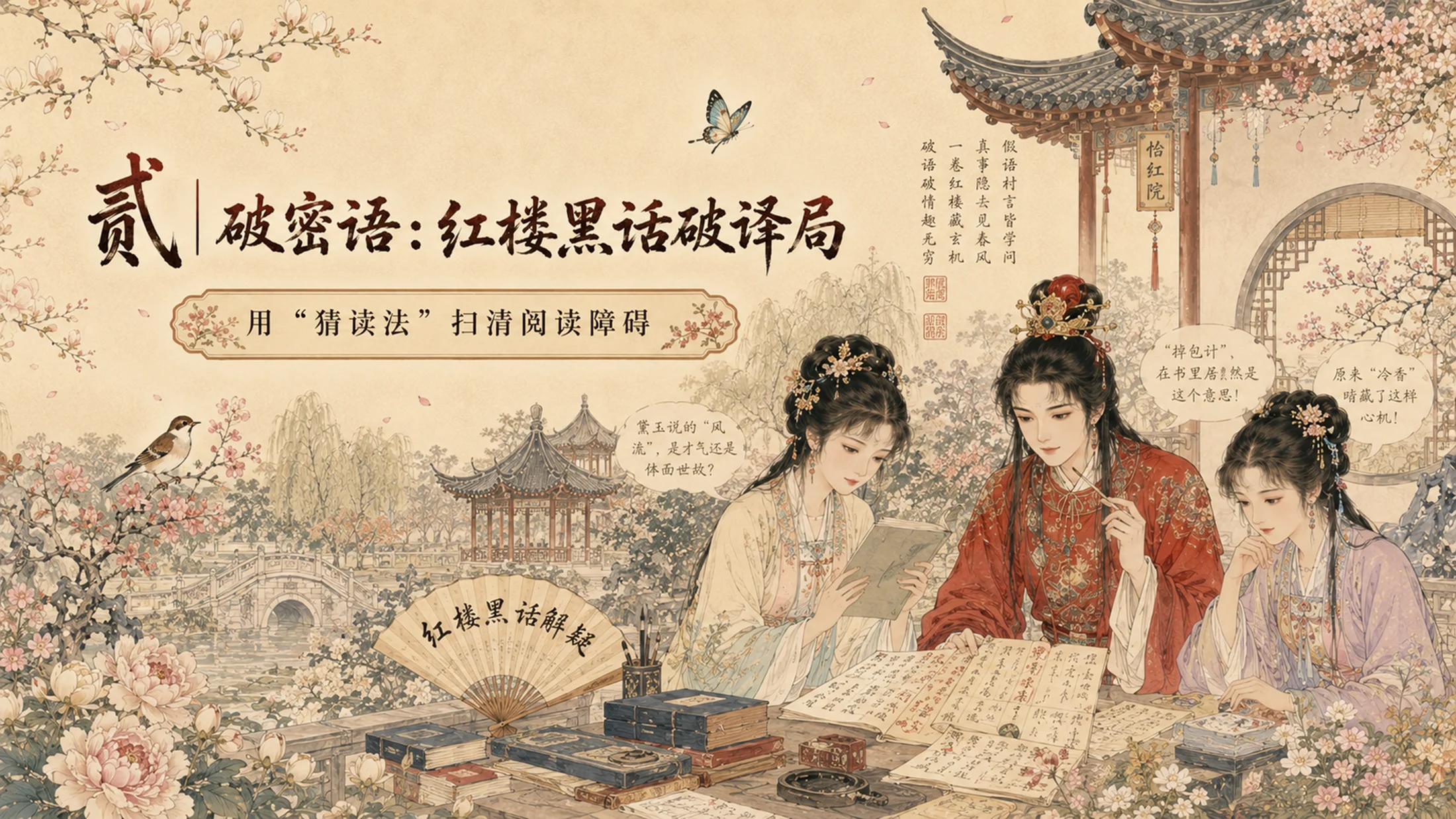 部编版小学语文《红楼春趣》PPT课件｜国风插画公开课模板 - 预览图5