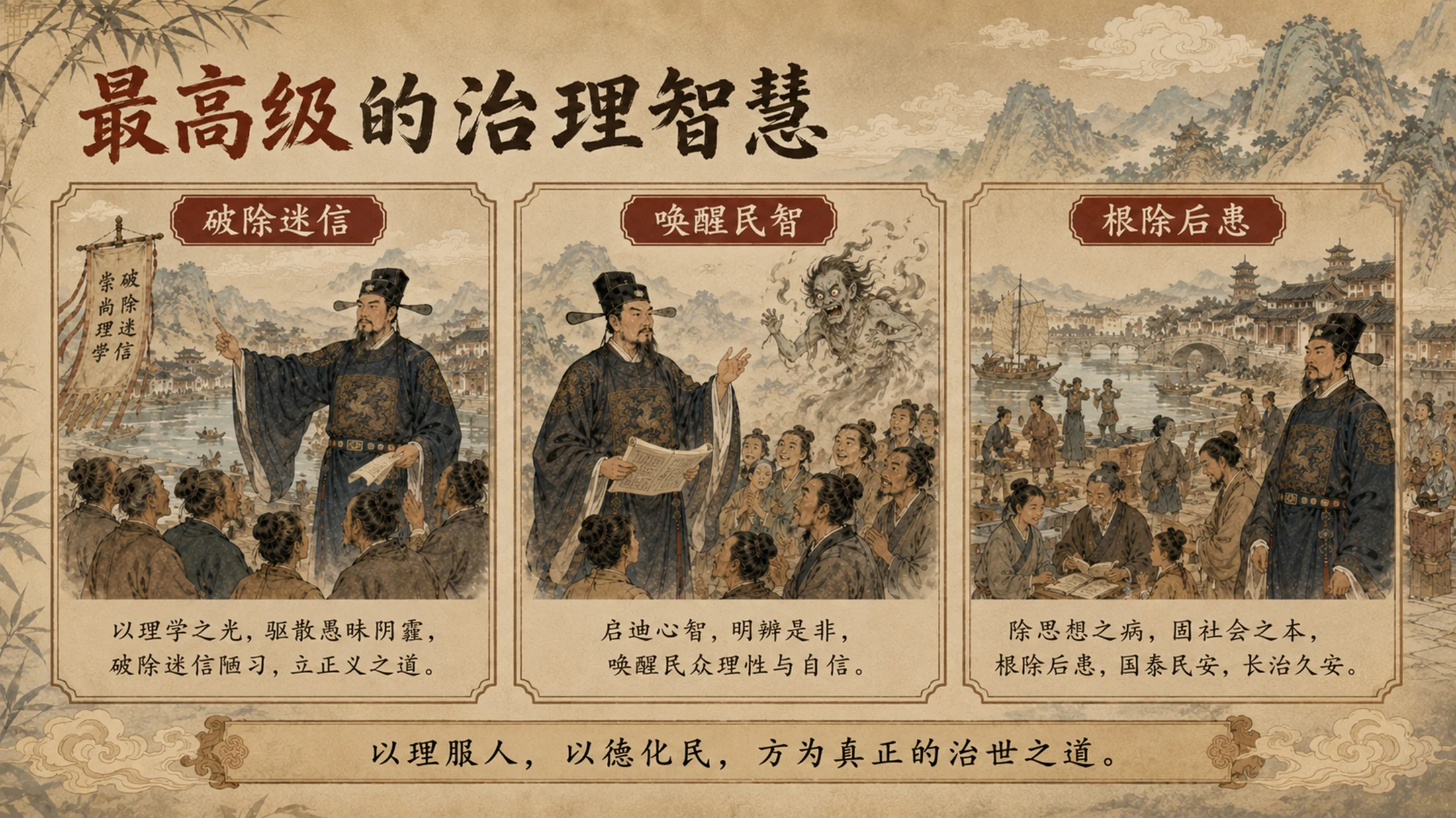 部编版小学语文《西门豹治邺》PPT课件｜国风插画-古代治水历史故事公开课模板 - 预览图16
