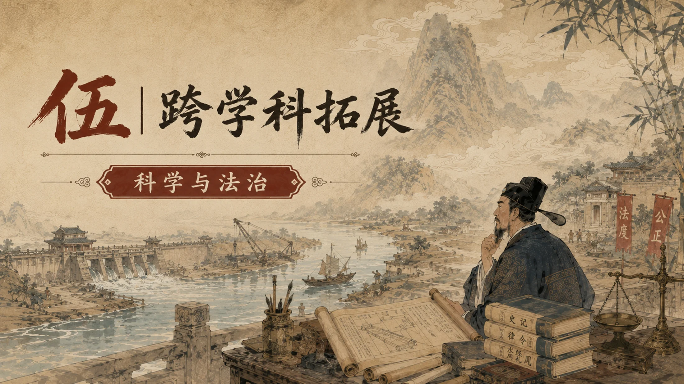 部编版小学语文《西门豹治邺》PPT课件｜国风插画-古代治水历史故事公开课模板 - 预览图18