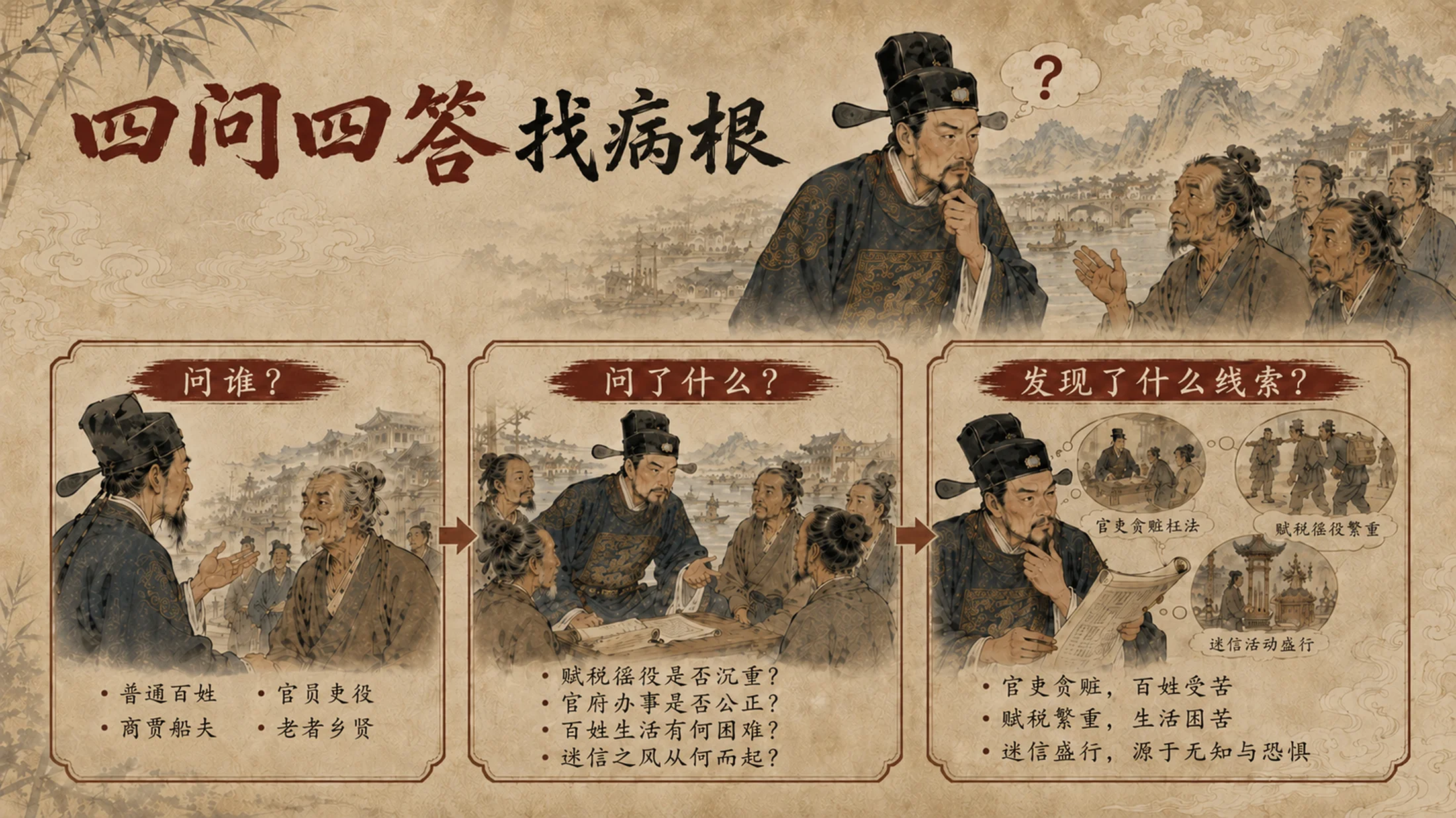部编版小学语文《西门豹治邺》PPT课件｜国风插画-古代治水历史故事公开课模板 - 预览图3