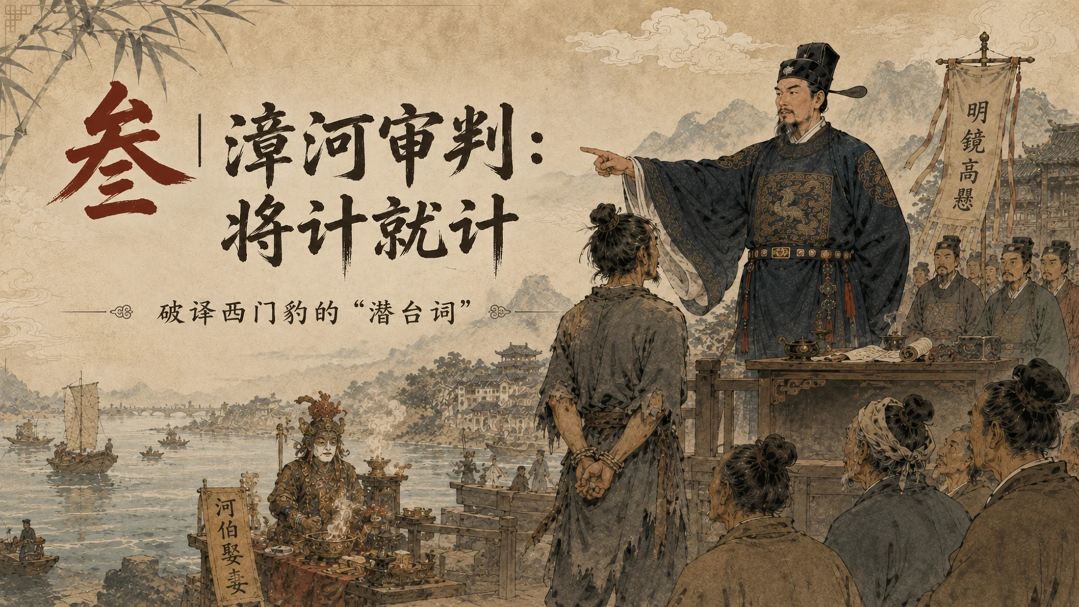 部编版小学语文《西门豹治邺》PPT课件｜国风插画-古代治水历史故事公开课模板 - 预览图8