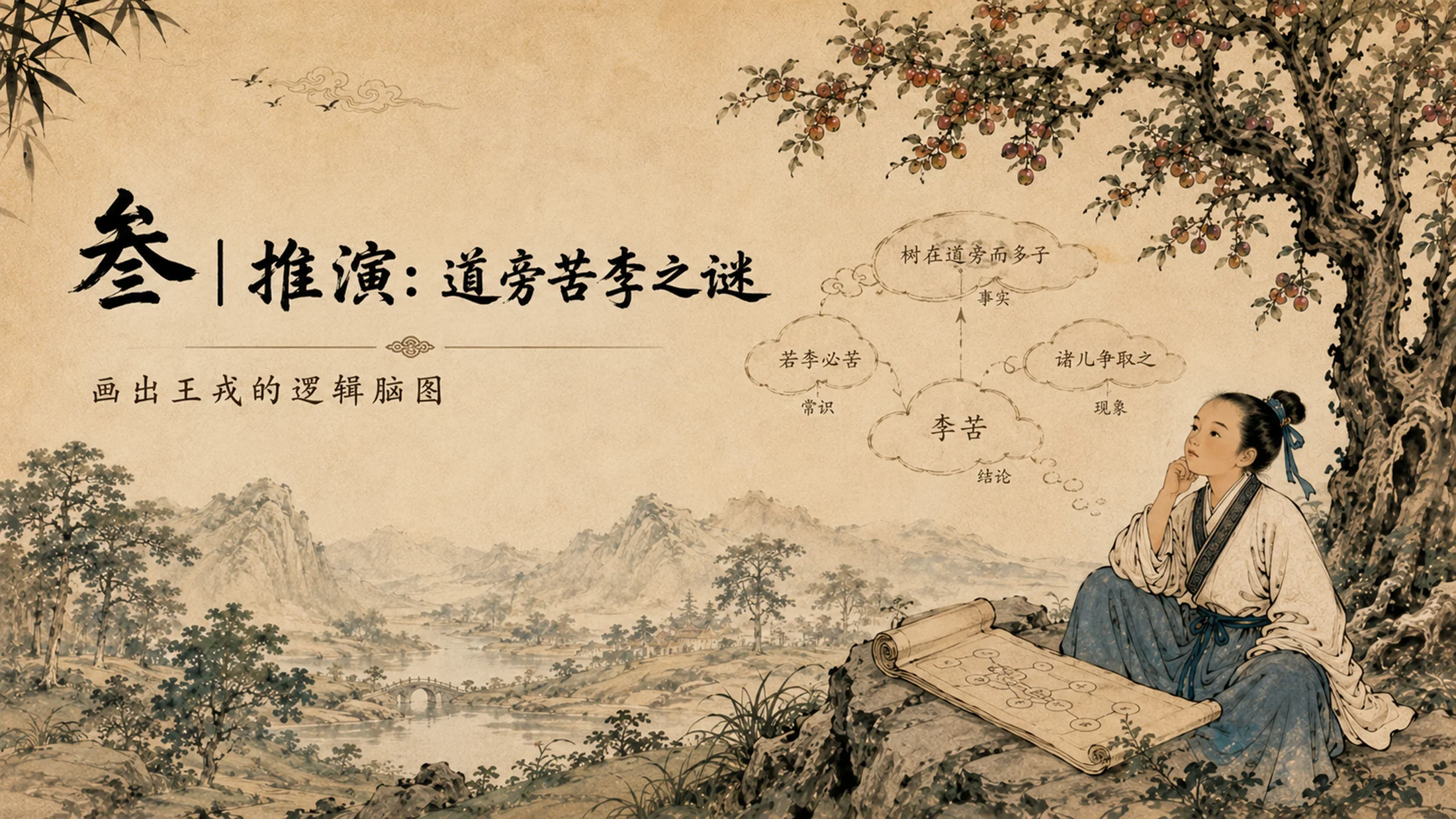 部编版小学语文《王戎不取道旁李》PPT课件｜国风插画文言文公开课模板 - 预览图8