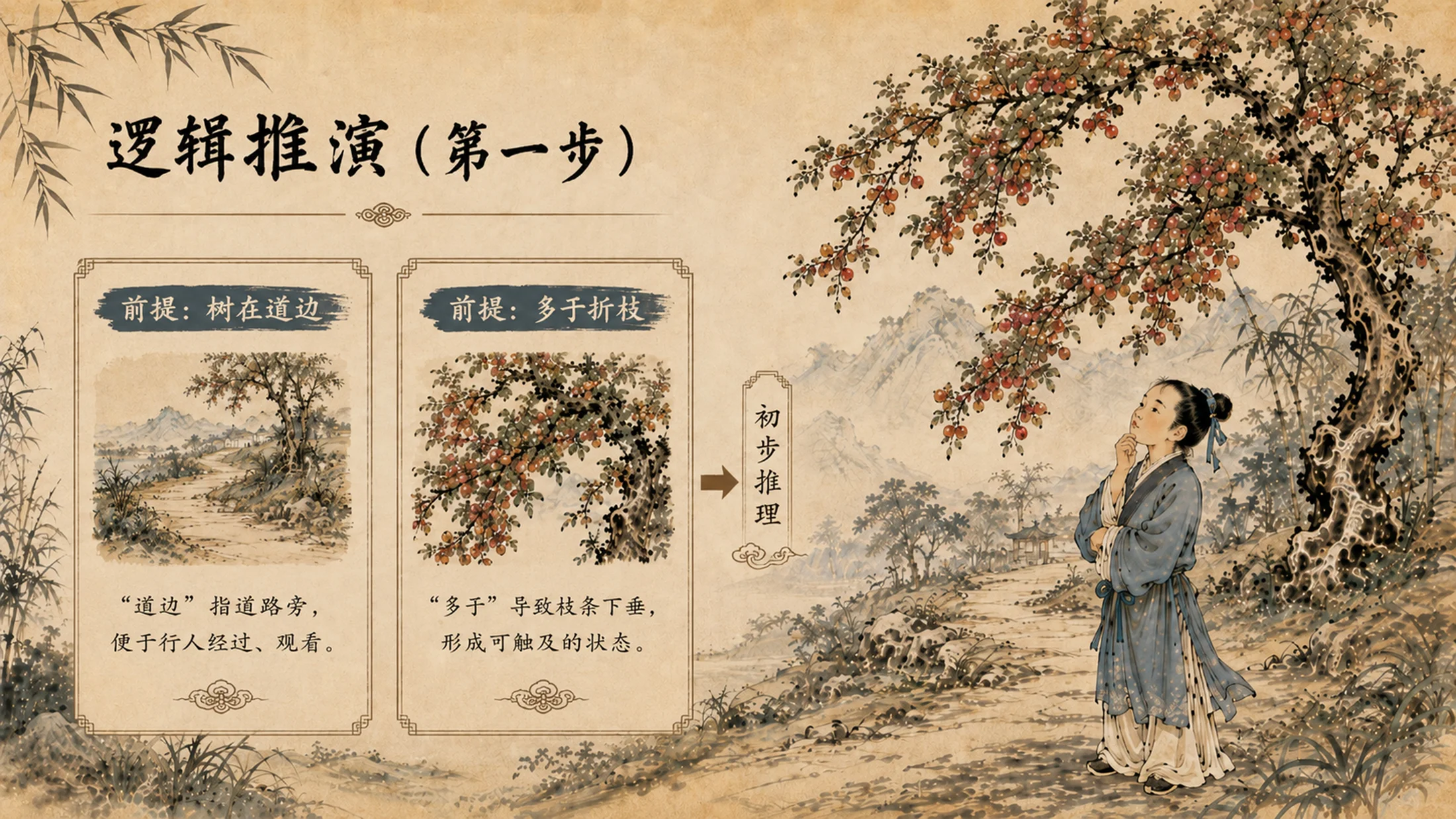 部编版小学语文《王戎不取道旁李》PPT课件｜国风插画文言文公开课模板 - 预览图10