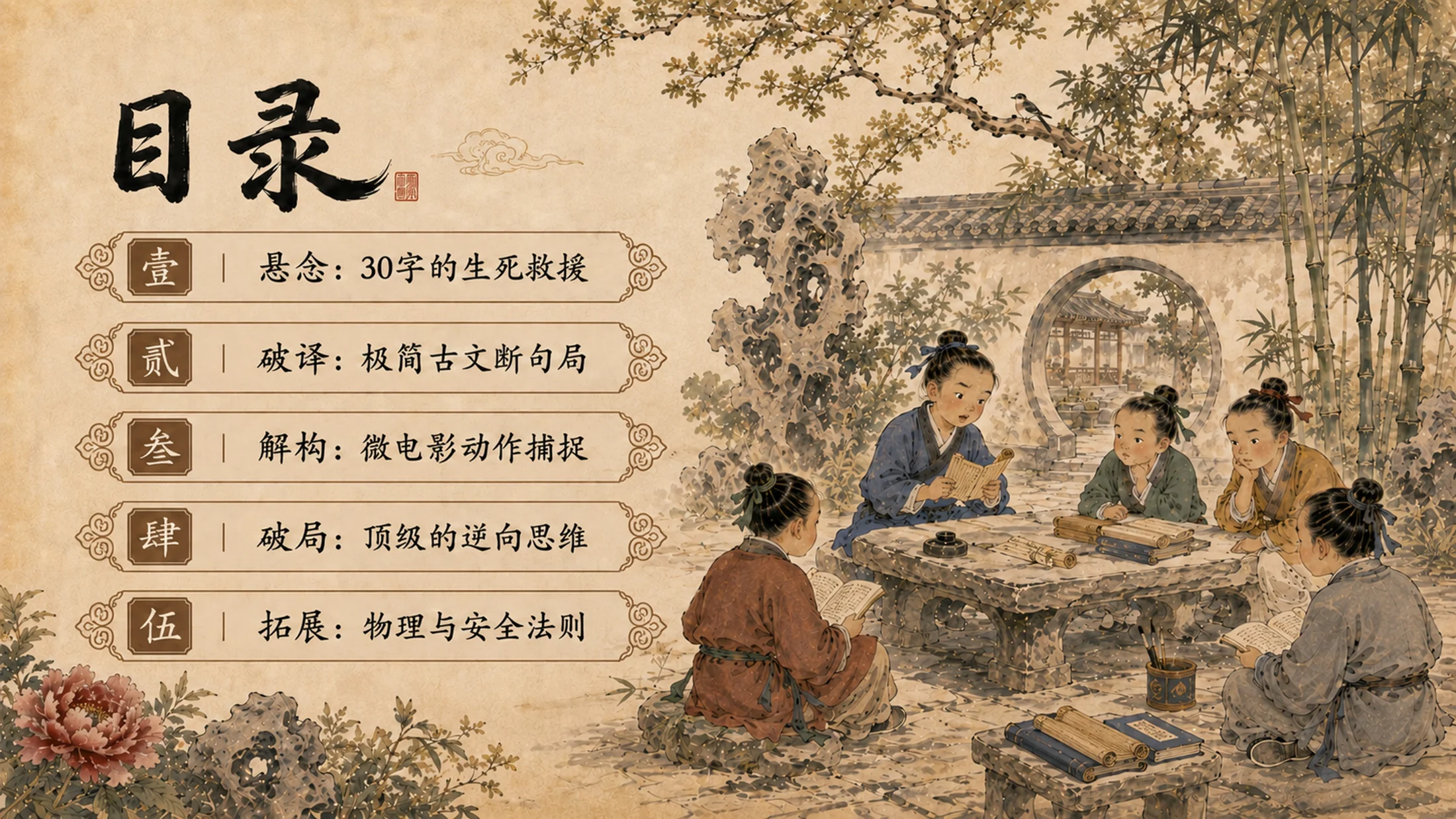 部编版小学语文《司马光》PPT课件｜国风插画儿童文言文公开课模板 - 预览图1