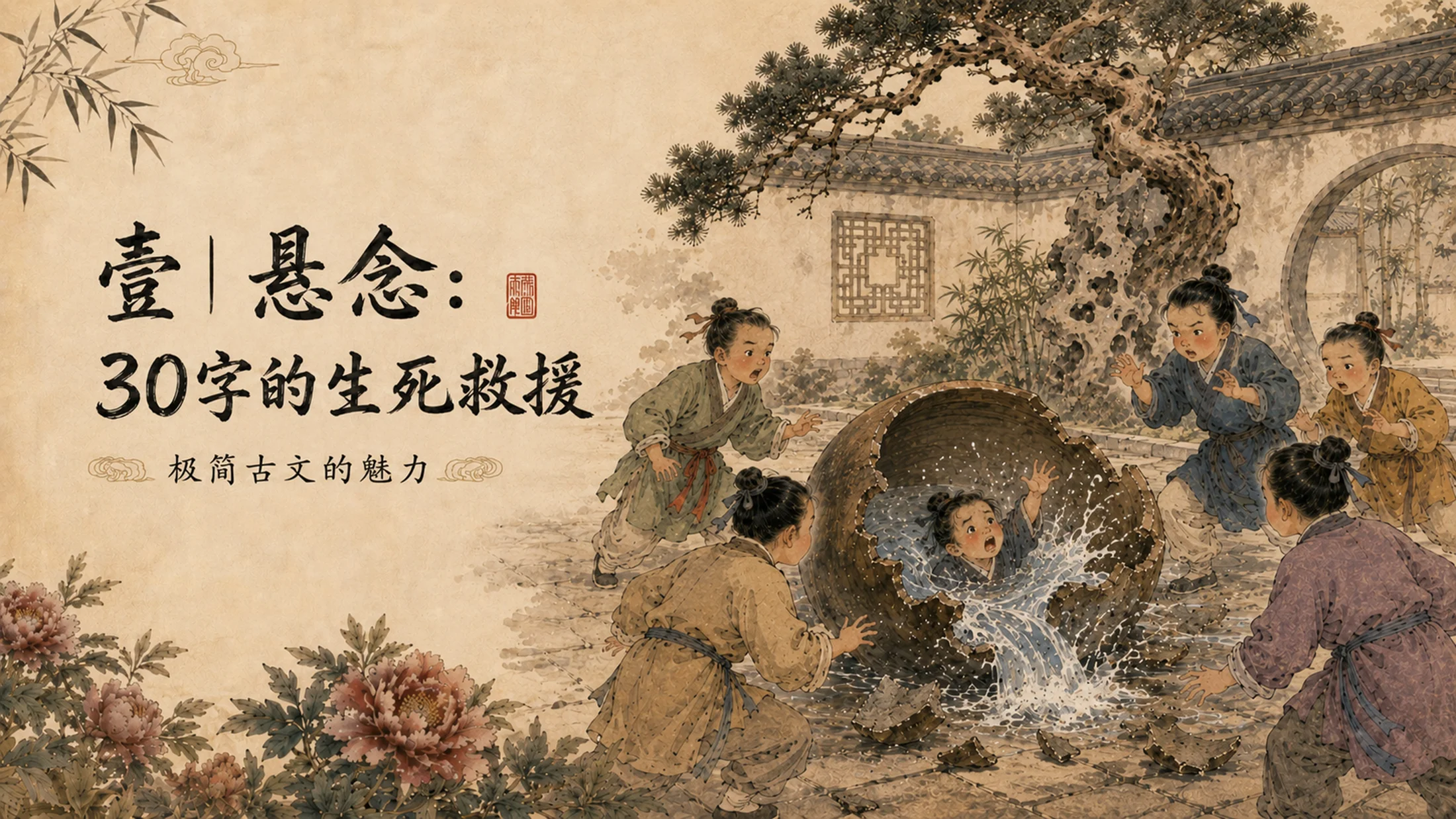部编版小学语文《司马光》PPT课件｜国风插画儿童文言文公开课模板 - 预览图2