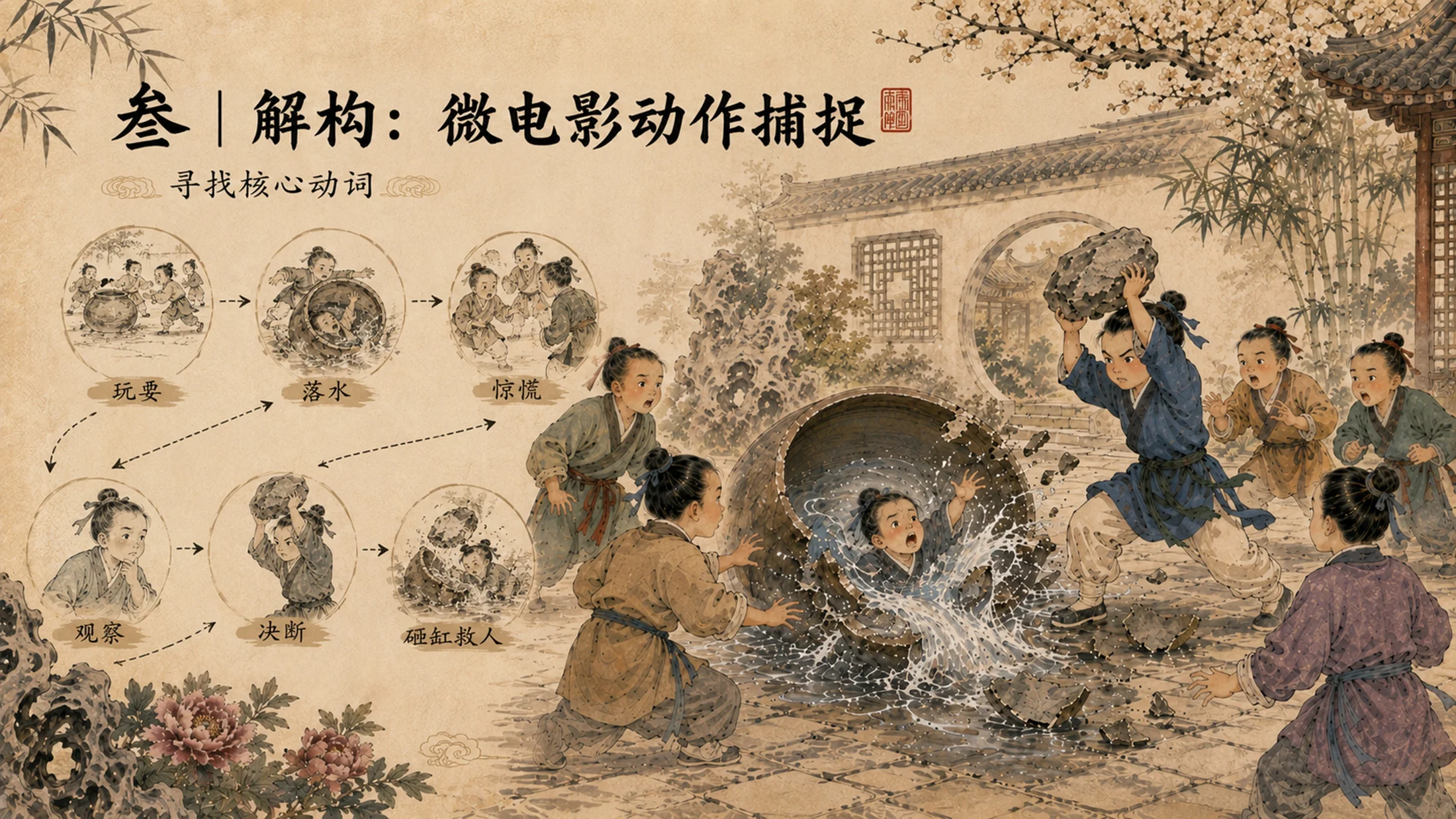 部编版小学语文《司马光》PPT课件｜国风插画儿童文言文公开课模板 - 预览图10