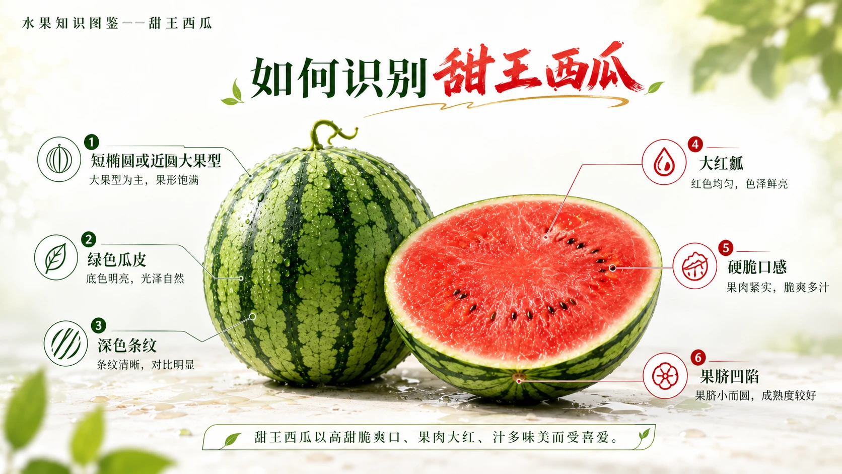 万物知识图鉴系列作品PPT——甜王西瓜【4K】 - 预览图1