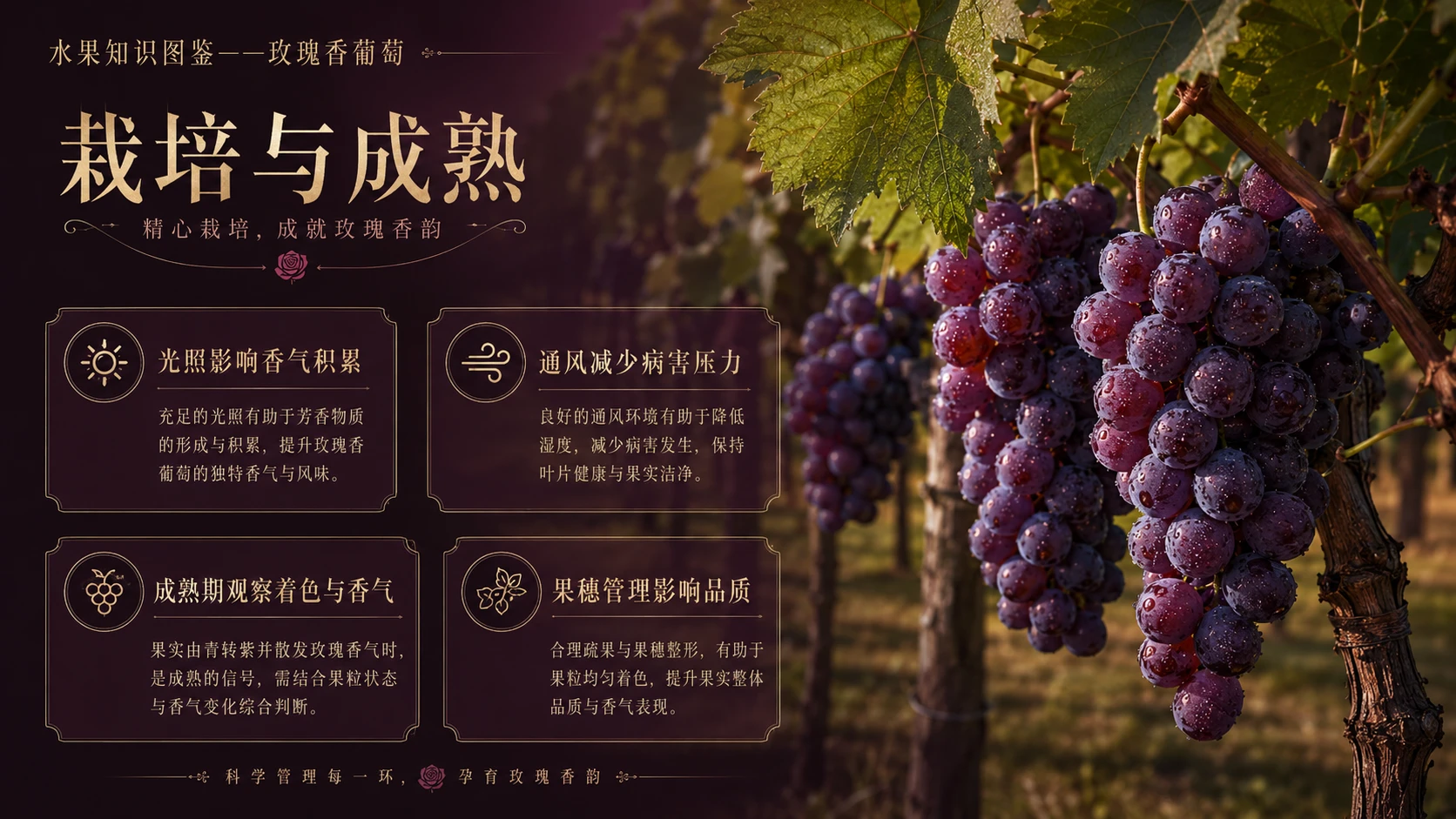 万物知识图鉴系列作品PPT——玫瑰香葡萄【4K】 - 预览图3