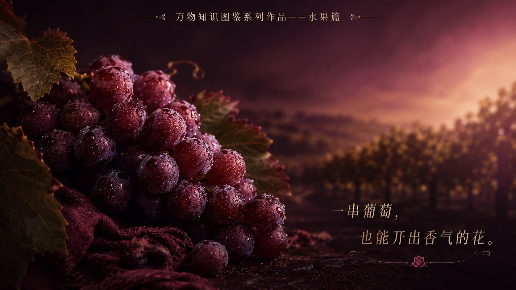 万物知识图鉴系列作品PPT——玫瑰香葡萄【4K】 - 预览图4