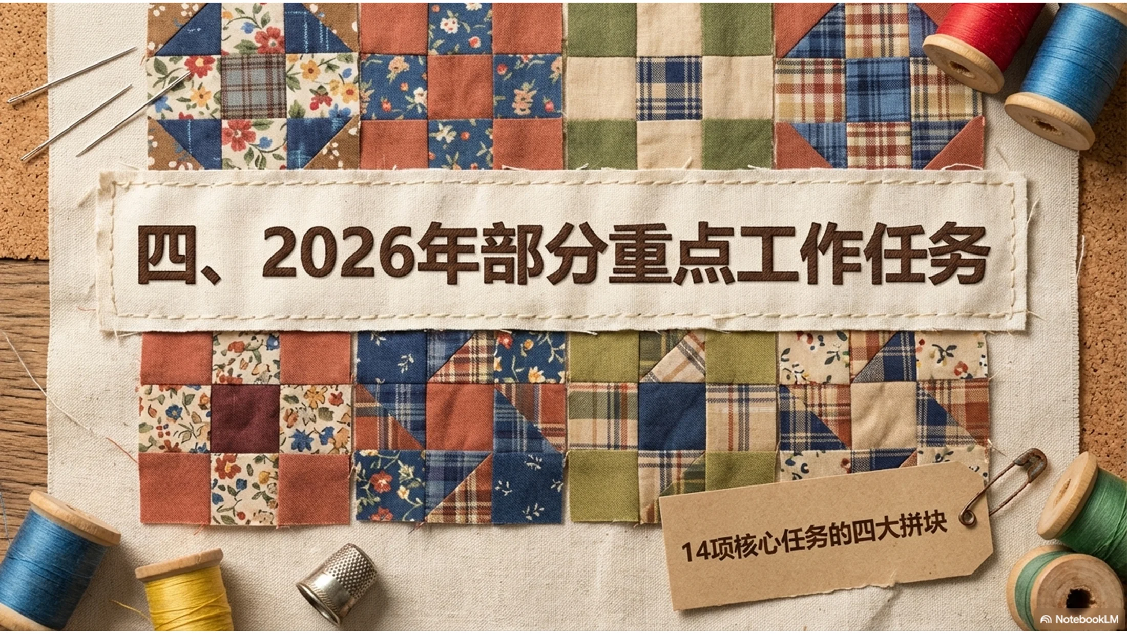 布艺拼贴设计风格政府工作报告PPT - 预览图9
