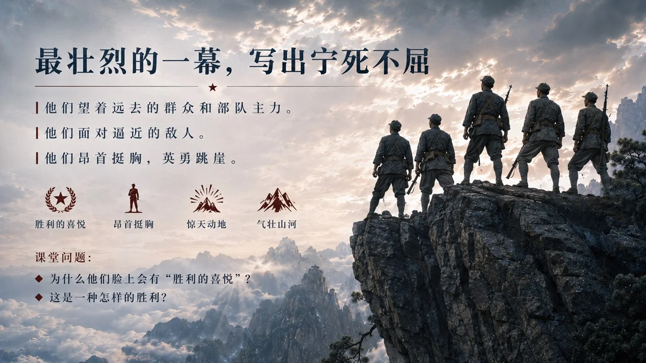 小学六年级语文：狼牙山五壮士PPT课件 - 预览图12
