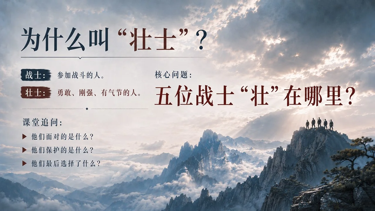 小学六年级语文：狼牙山五壮士PPT课件 - 预览图2