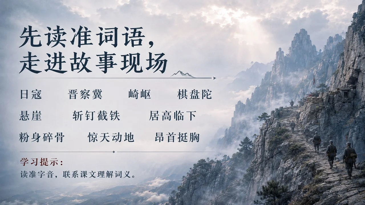 小学六年级语文：狼牙山五壮士PPT课件 - 预览图3