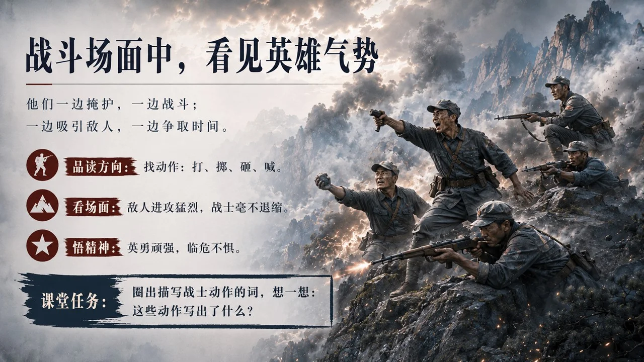 小学六年级语文：狼牙山五壮士PPT课件 - 预览图6