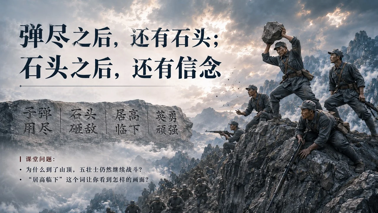 小学六年级语文：狼牙山五壮士PPT课件 - 预览图10