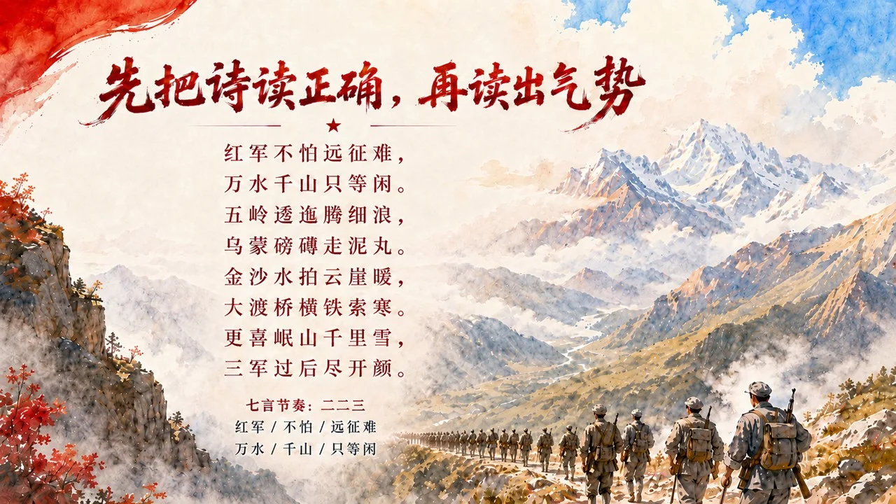 小学六年级语文：七律·长征PPT课件 - 预览图2