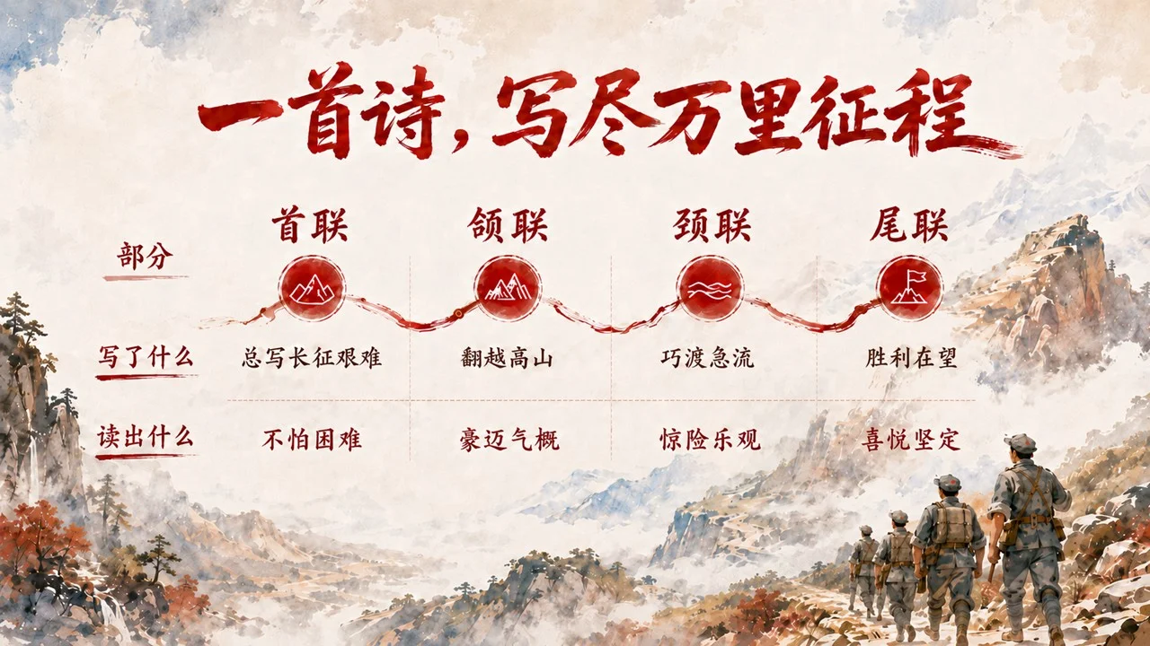 小学六年级语文：七律·长征PPT课件 - 预览图8