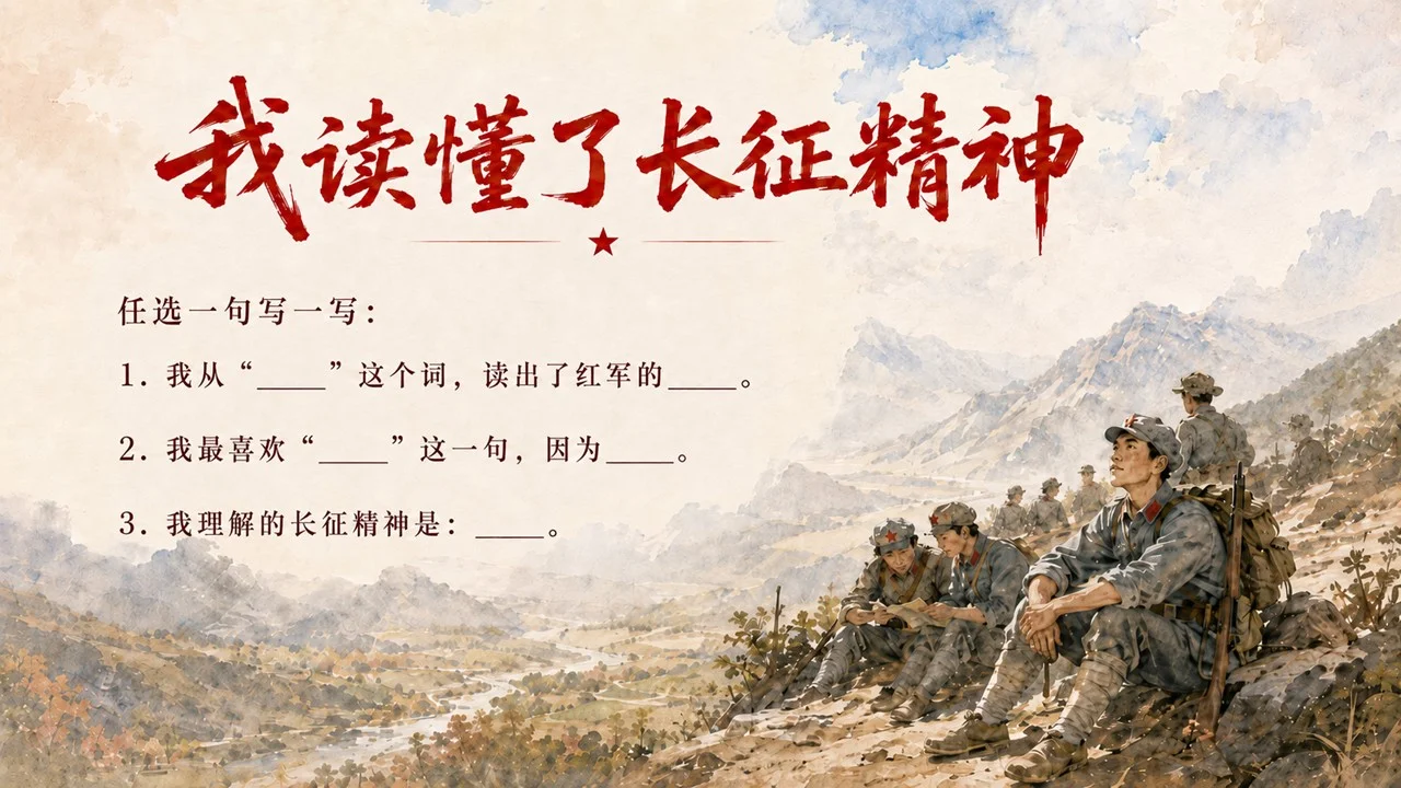 小学六年级语文：七律·长征PPT课件 - 预览图10