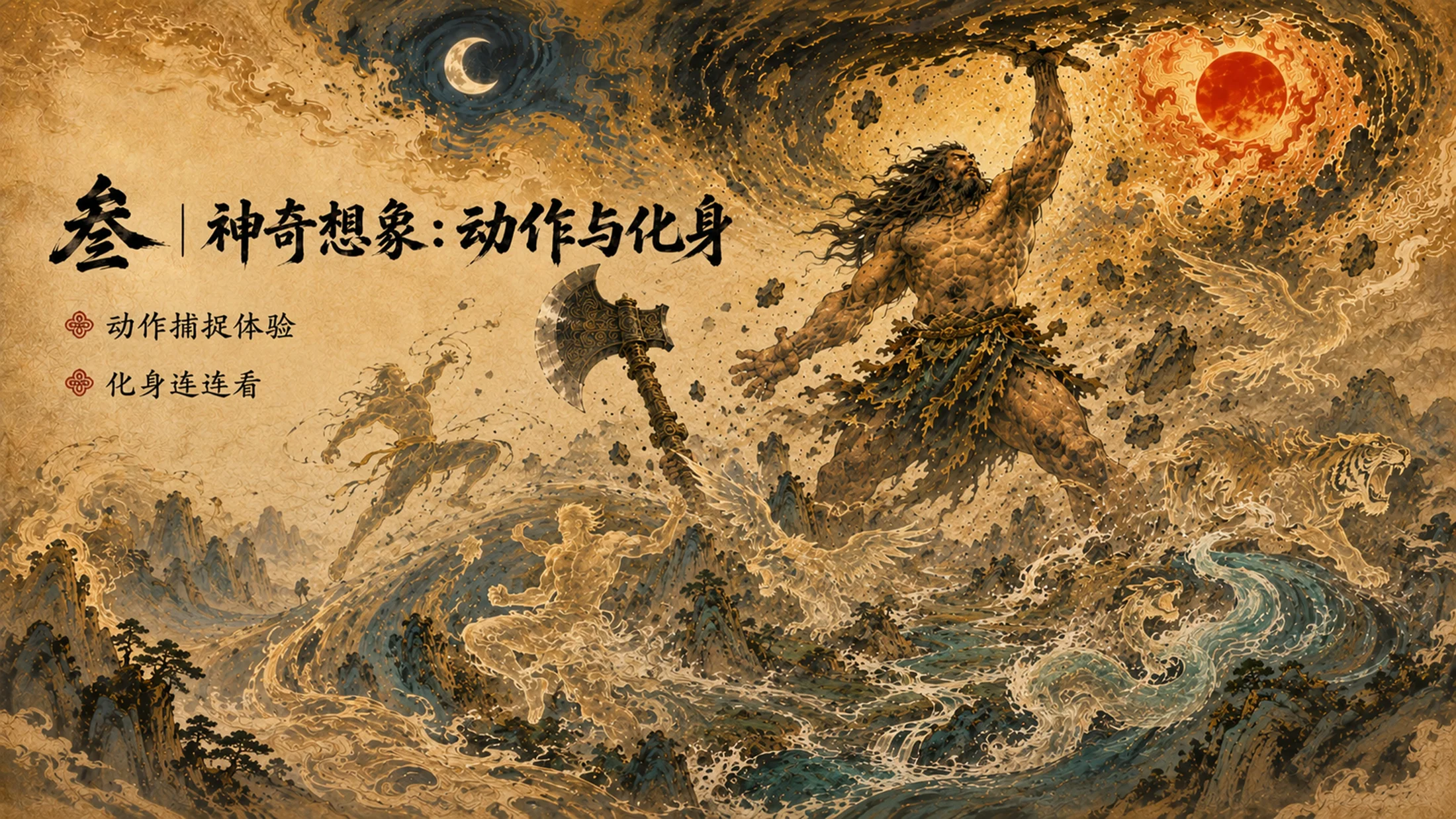 部编版小学语文《盘古开天地》PPT课件｜国风插画-中国神话史诗公开课模板 - 预览图7