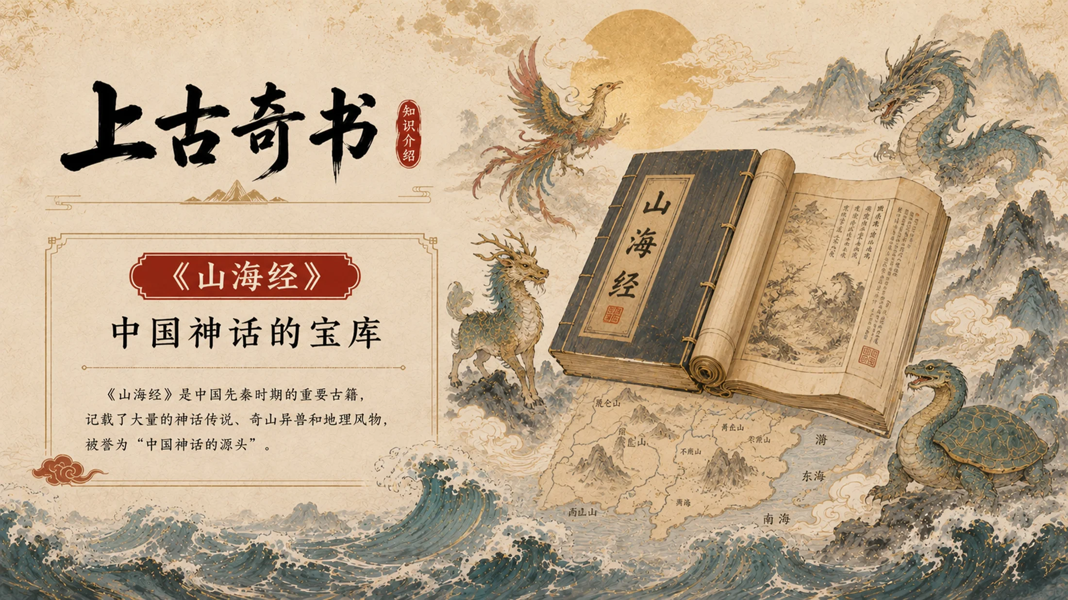 部编版小学语文《精卫填海》PPT课件｜国风插画-中国神话国风公开课模板 - 预览图4