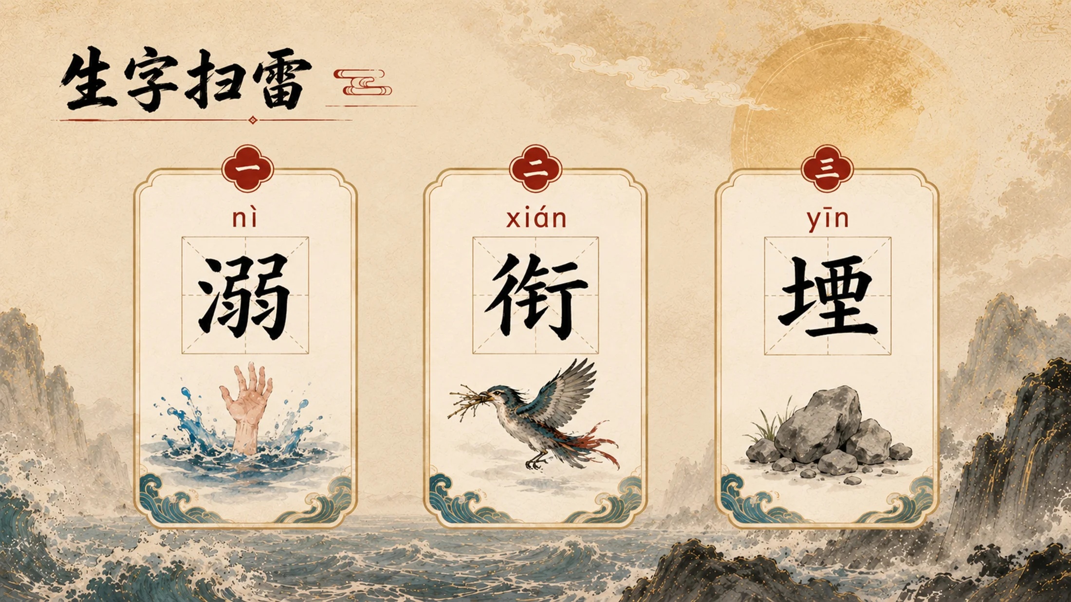 部编版小学语文《精卫填海》PPT课件｜国风插画-中国神话国风公开课模板 - 预览图6