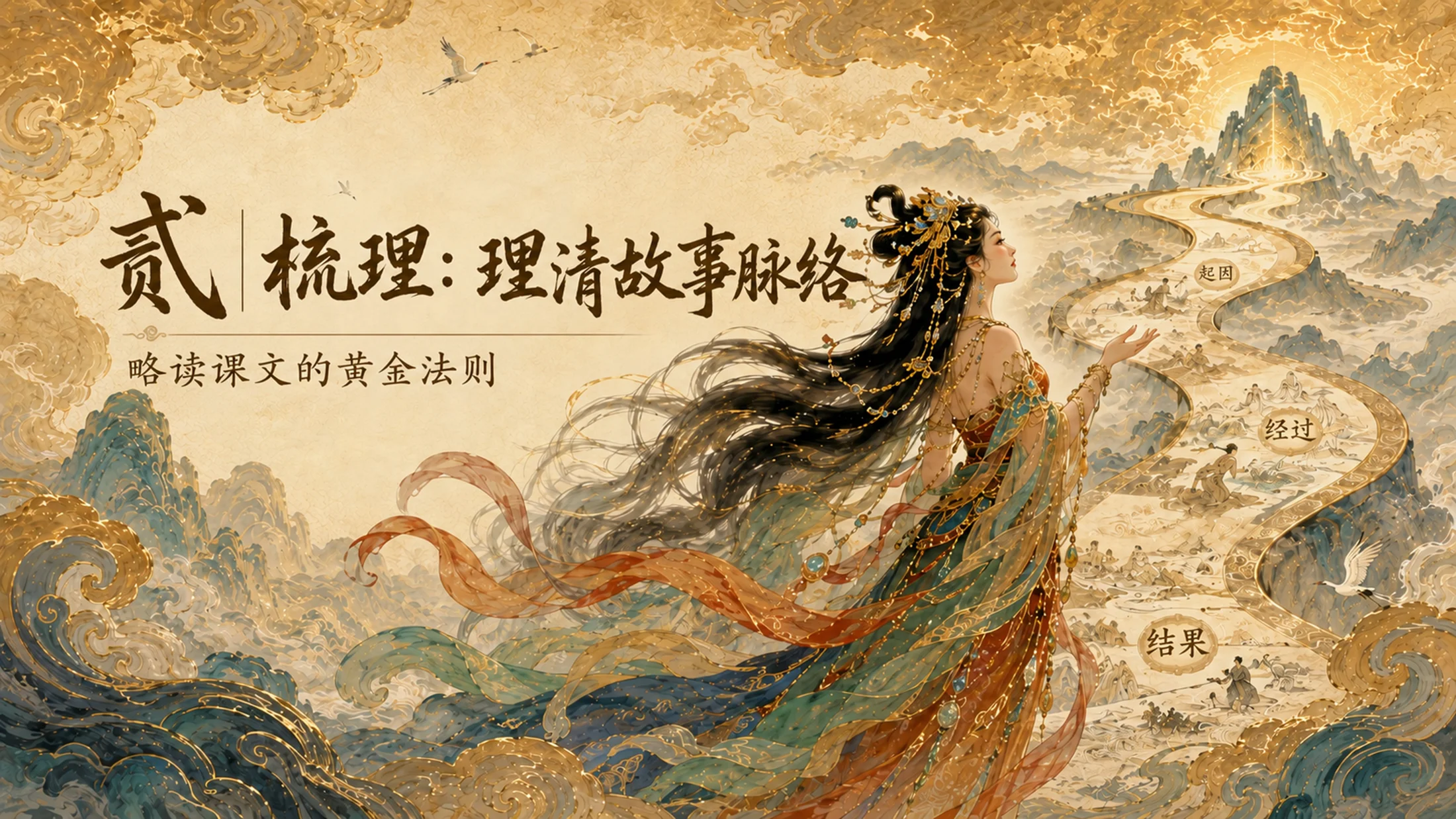 部编版小学语文《女娲补天》PPT课件｜国风插画-东方神话史诗公开课模板 - 预览图5