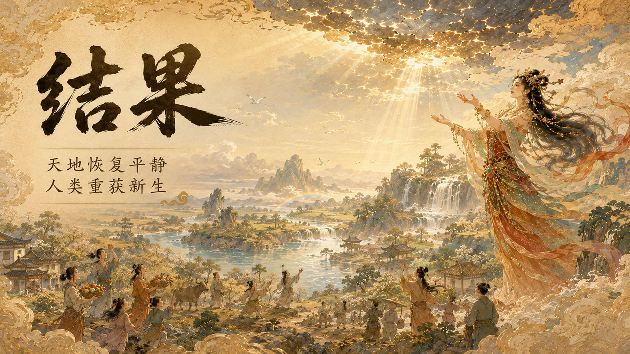 部编版小学语文《女娲补天》PPT课件｜国风插画-东方神话史诗公开课模板 - 预览图10
