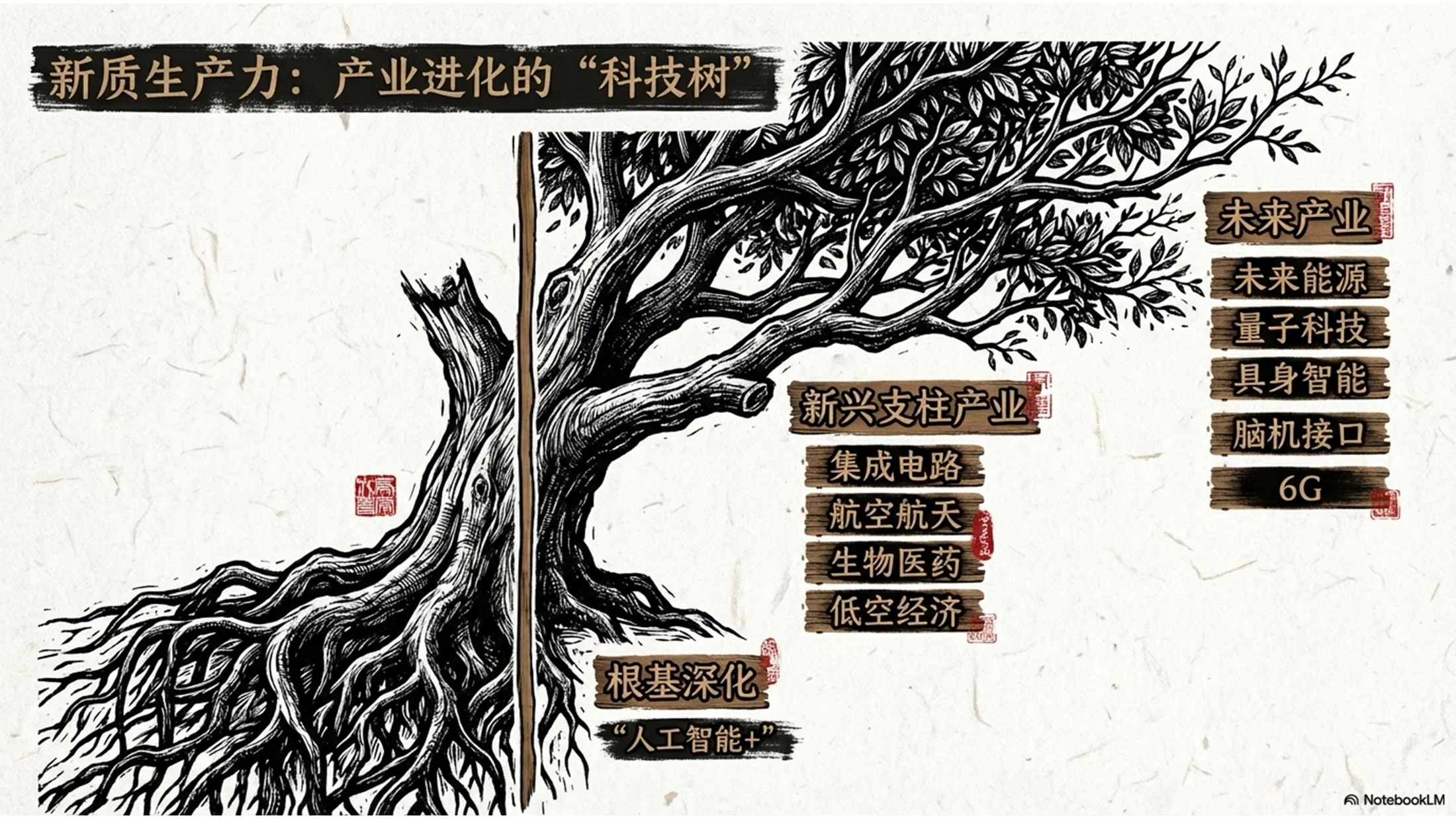 木刻版画风格政府工作报告PPT - 预览图7