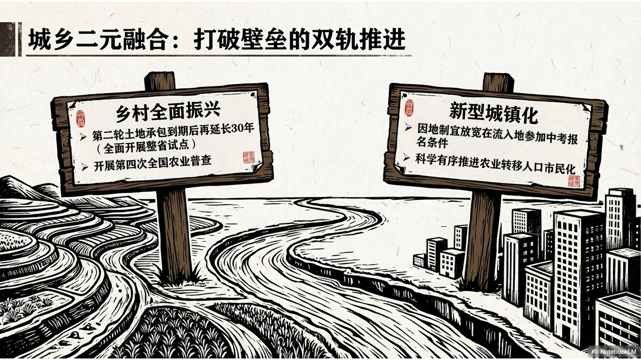 木刻版画风格政府工作报告PPT - 预览图9
