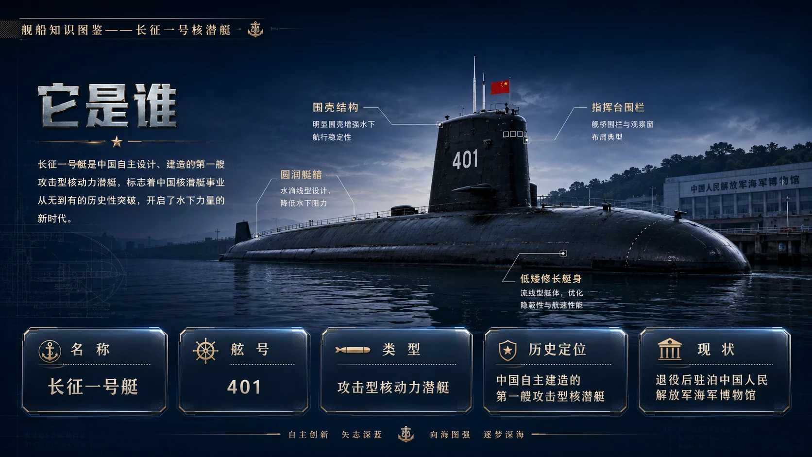 万物知识图鉴系列作品PPT——长征一号核潜艇【4K】 - 预览图2