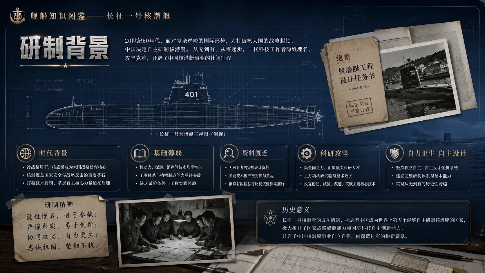 万物知识图鉴系列作品PPT——长征一号核潜艇【4K】 - 预览图3