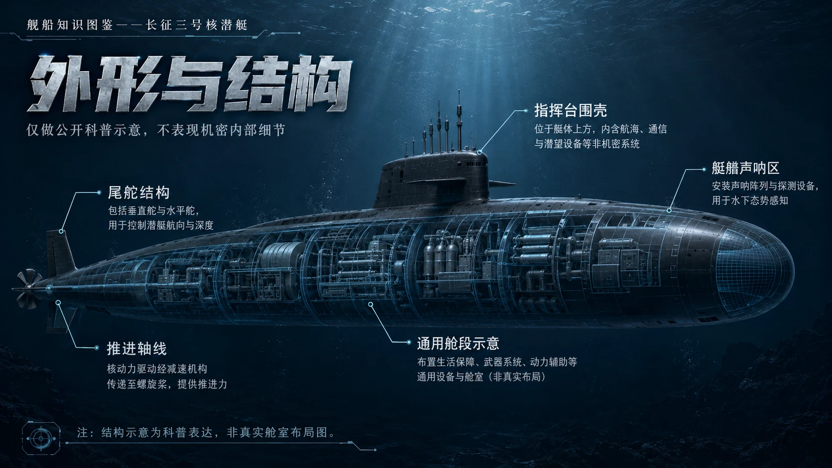 万物知识图鉴系列作品PPT——长征三号核潜艇【4K】 - 预览图2