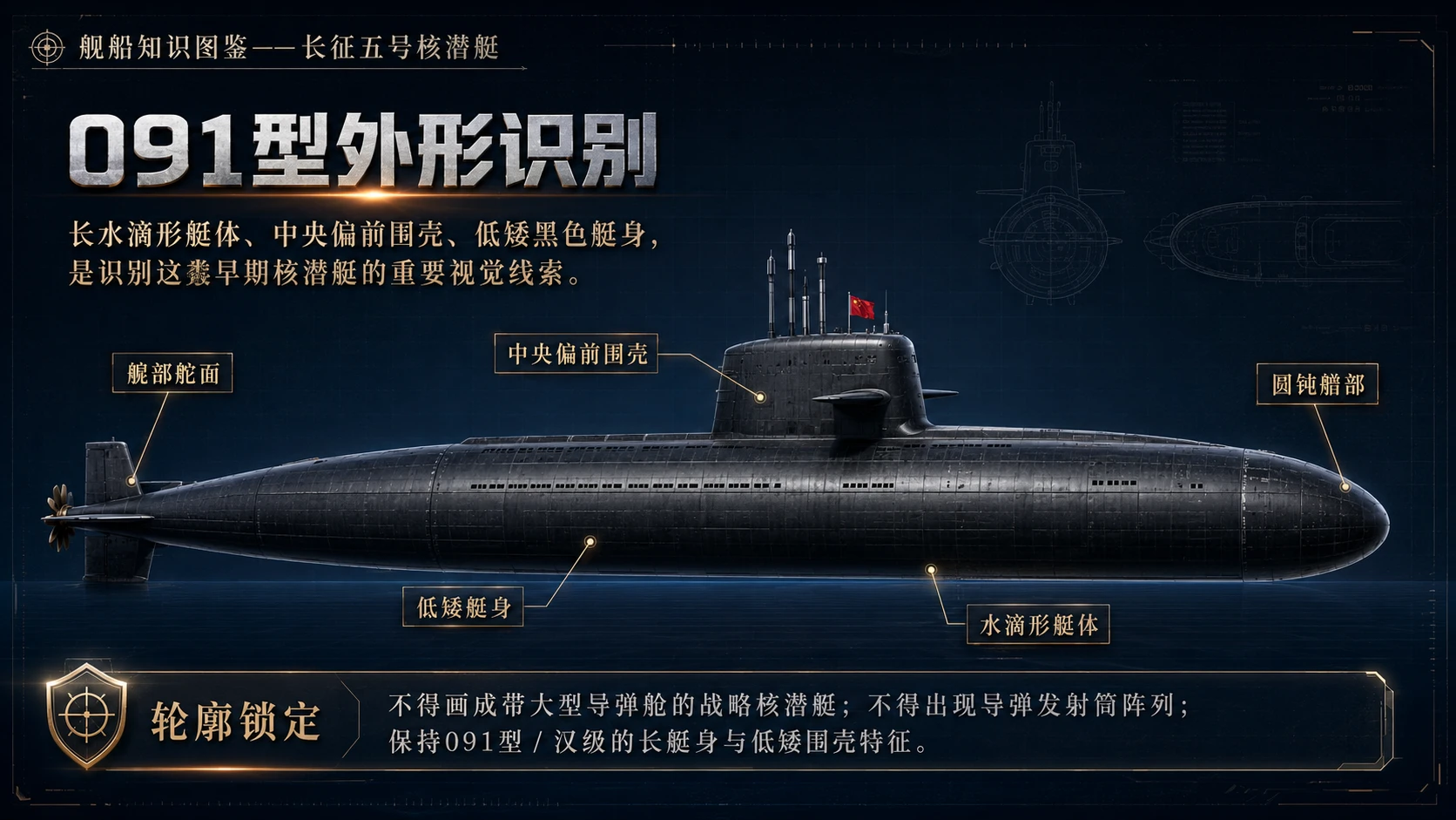 万物知识图鉴系列作品PPT——长征五号核潜艇【4K】 - 预览图1