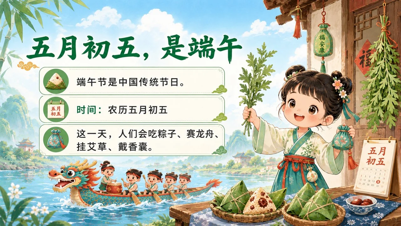 低龄小朋友的端午节PPT传统节日课件 - 预览图1