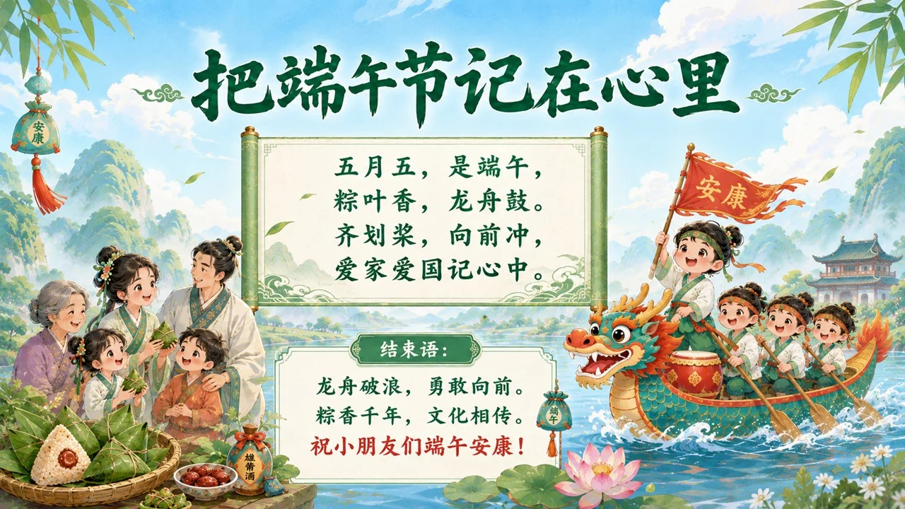 低龄小朋友的端午节PPT传统节日课件 - 预览图13