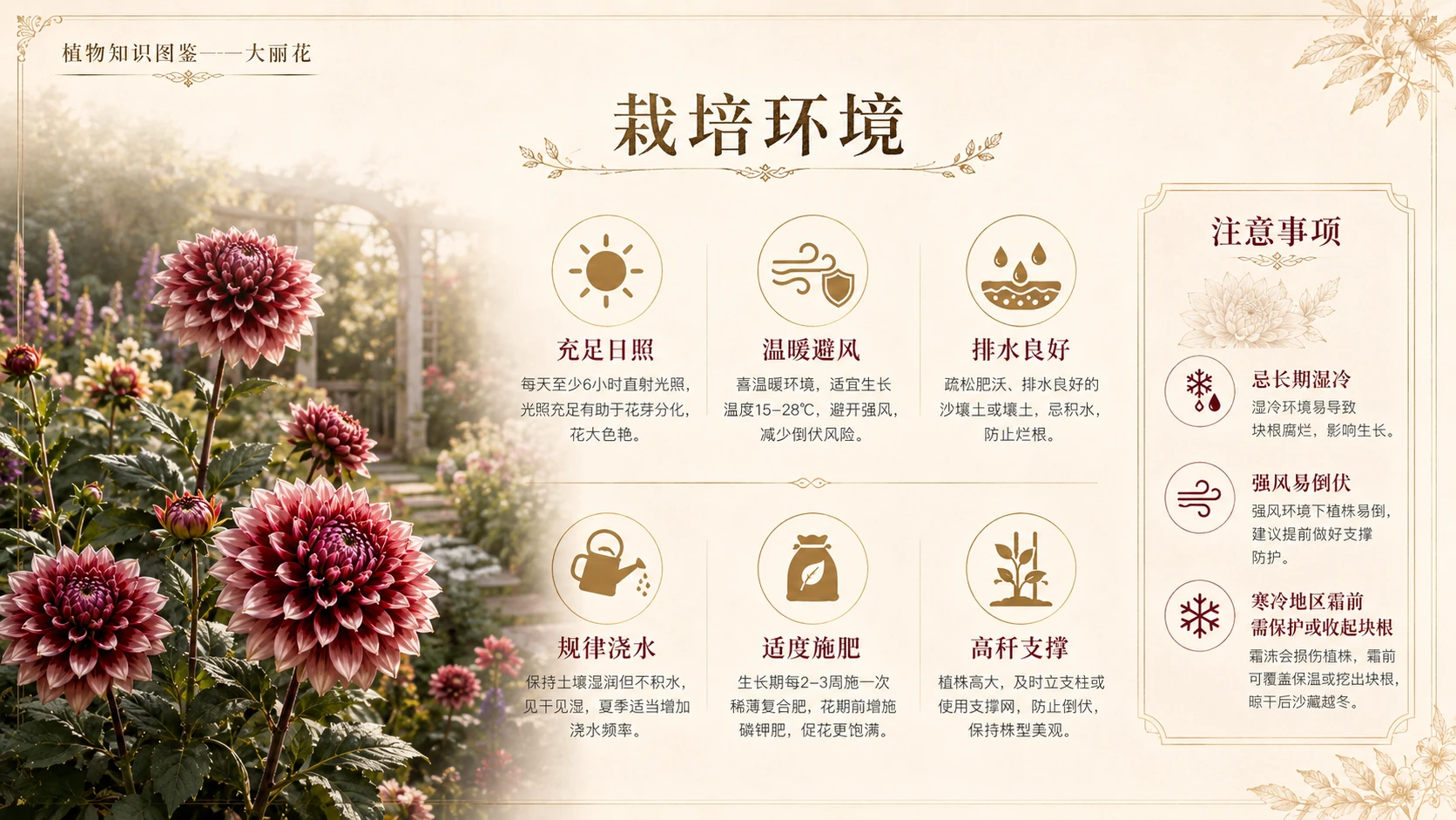 万物知识图鉴系列作品PPT——大丽花【4K】 - 预览图3