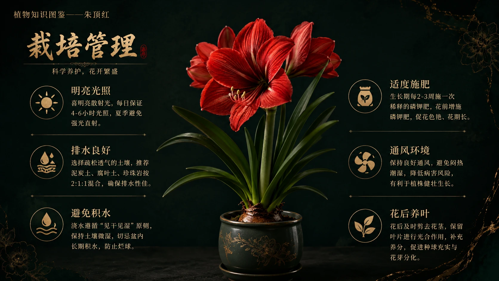 万物知识图鉴系列作品PPT——朱顶红【4K】 - 预览图3