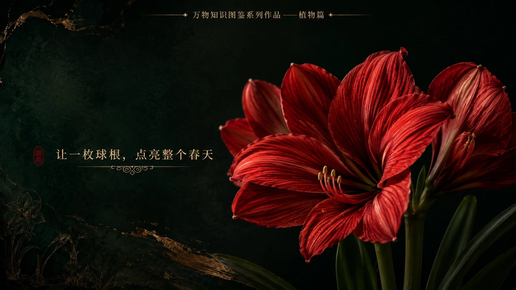 万物知识图鉴系列作品PPT——朱顶红【4K】 - 预览图4
