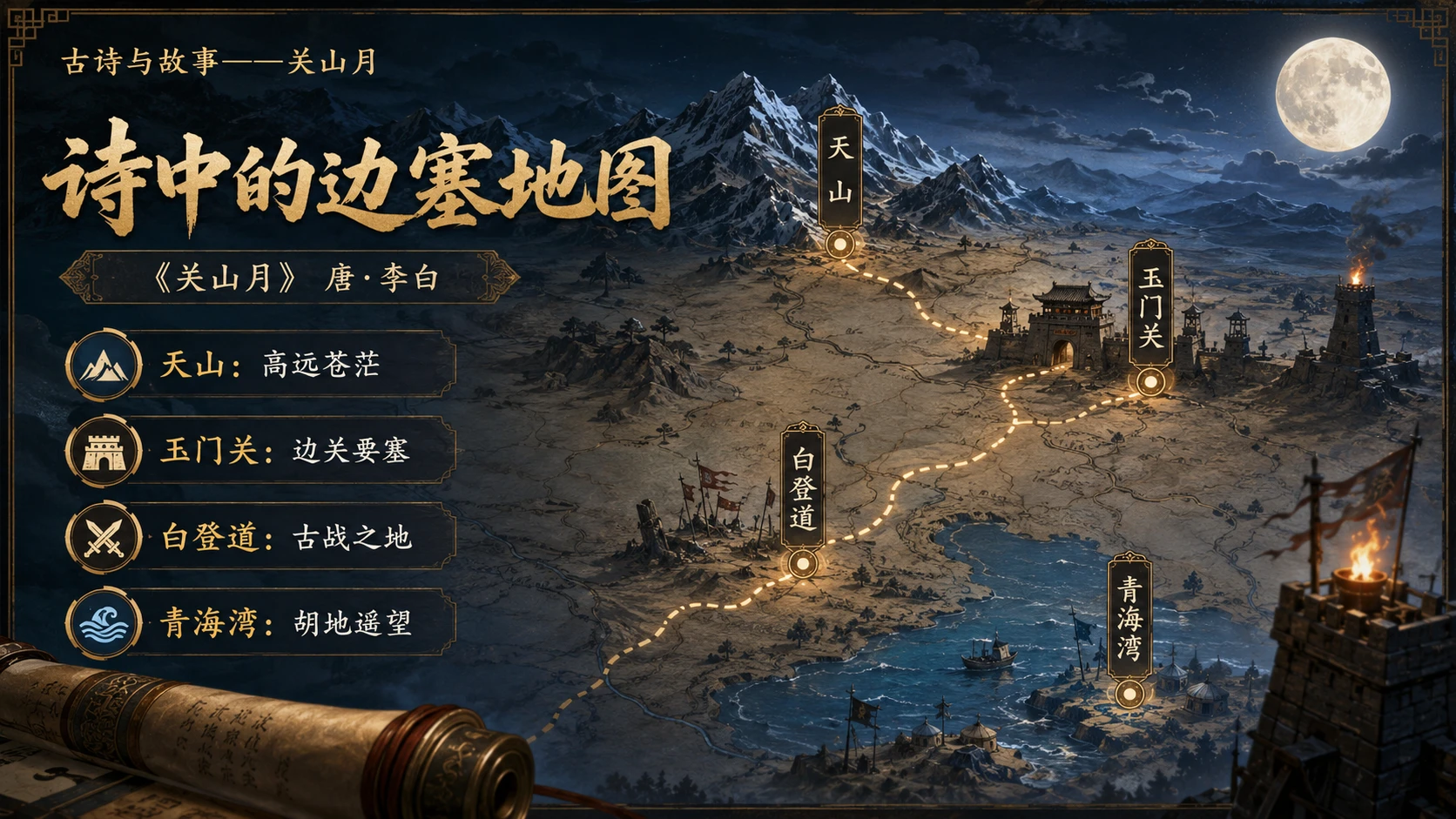 古诗与故事系列作品PPT——关山月【2K】 - 预览图11