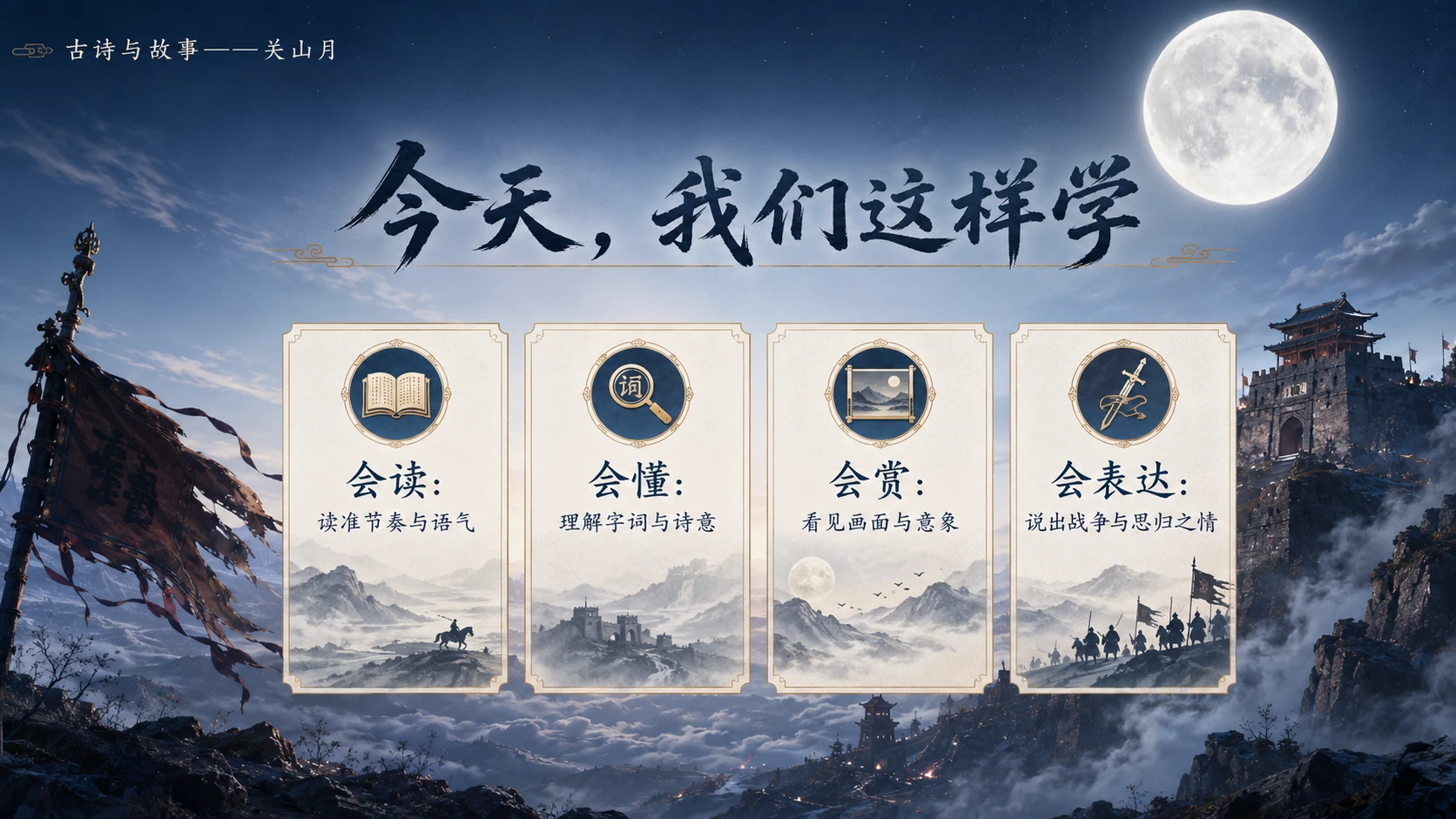 古诗与故事系列作品PPT——关山月【2K】 - 预览图2