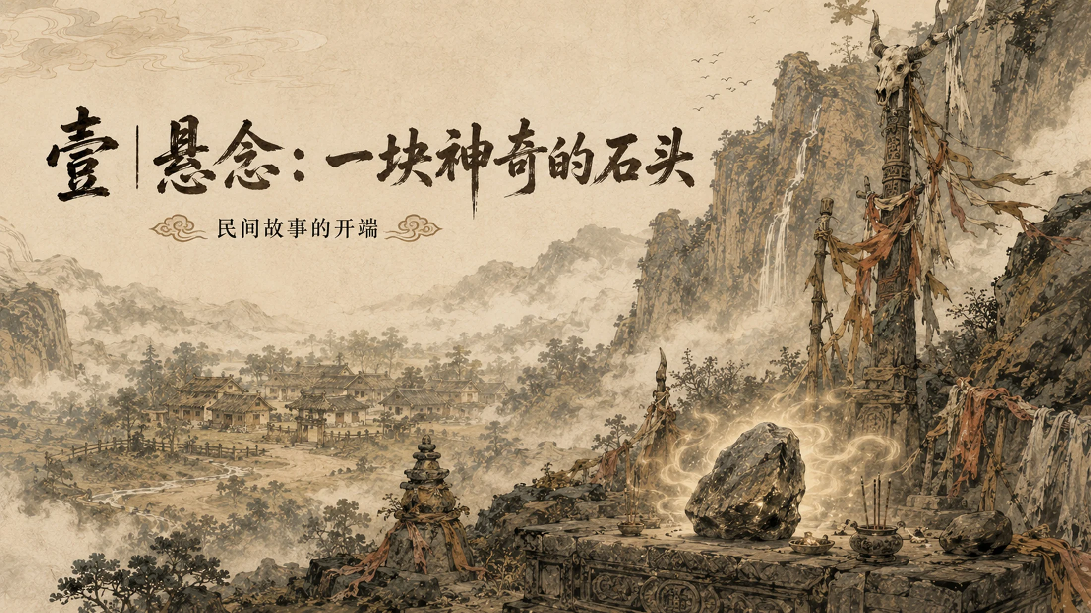 部编版小学语文五年级上册《猎人海力布》PPT课件｜中国民间故事国风公开课模板 - 预览图2